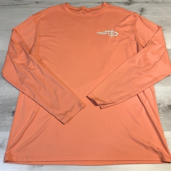 The Reel Life Long Sleeve Performance Shirt, XL, Coral - Picture 1 of 7